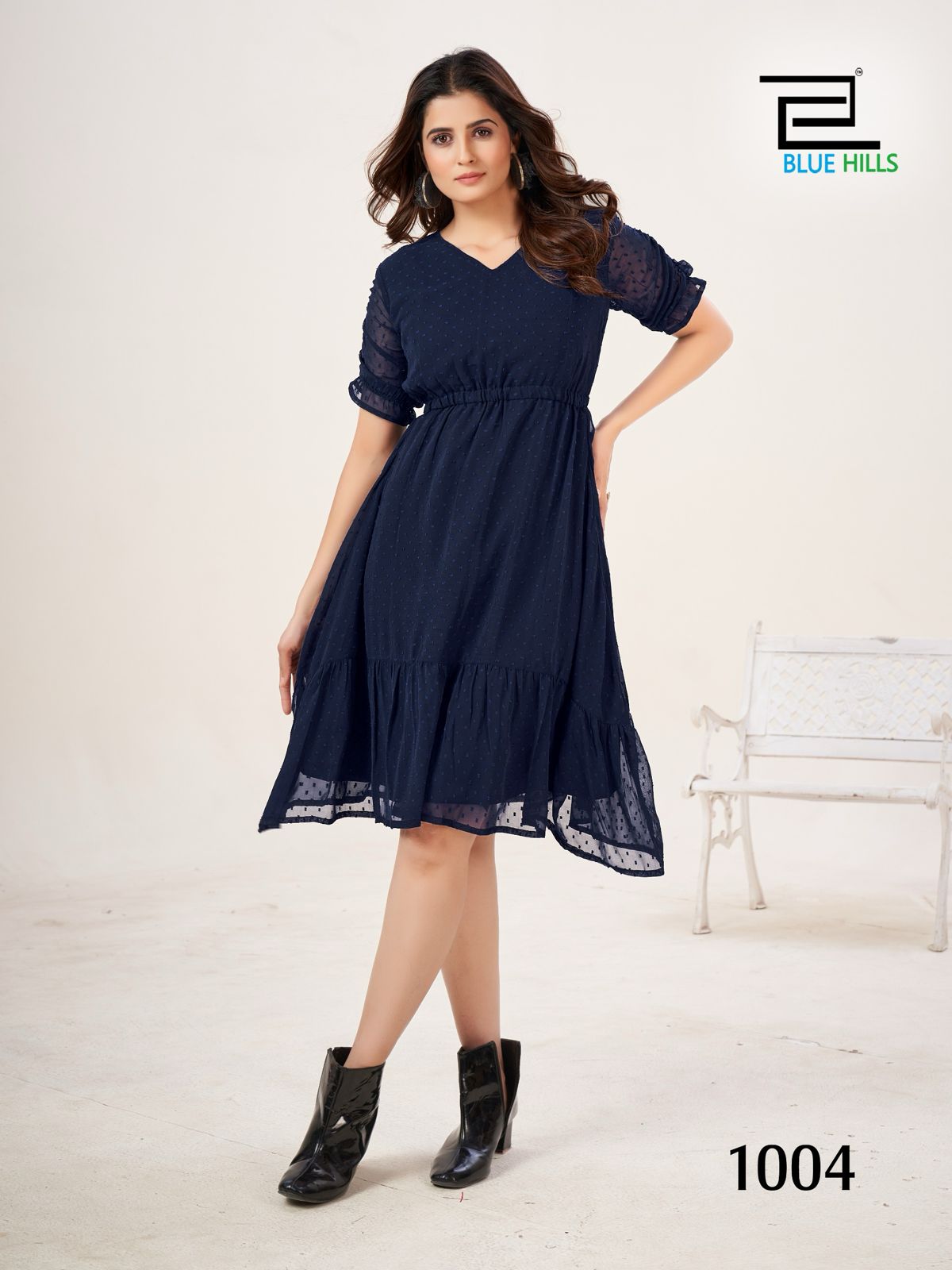 Belle By Blue Hills Georgette Tunic Style Western Kurtis Wholesale Market
